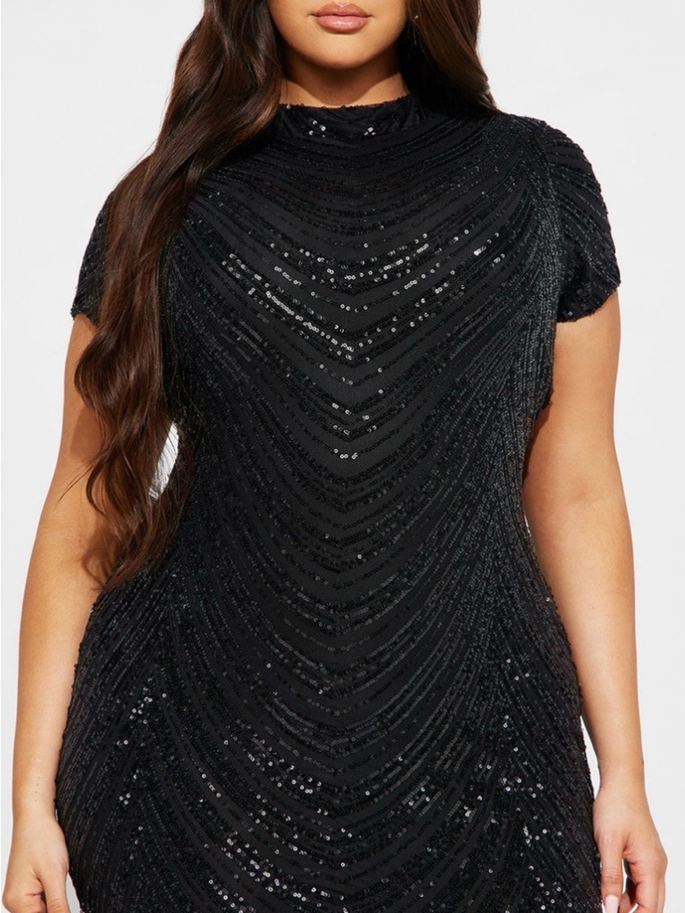 Elegant Black Sequin Evening Dress - Women - Picture 2 of 3